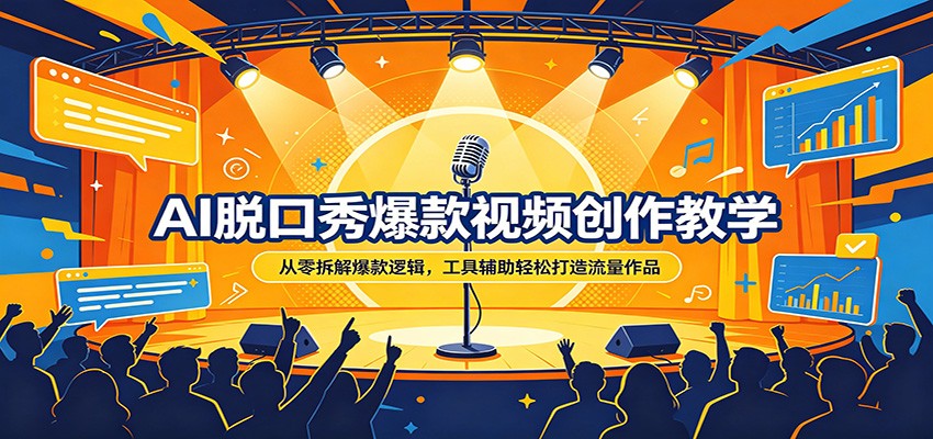 AI脱口秀爆款视频创作教学：从零拆解爆款逻辑，工具辅助轻松打造流量作品-软件天堂-专注分享