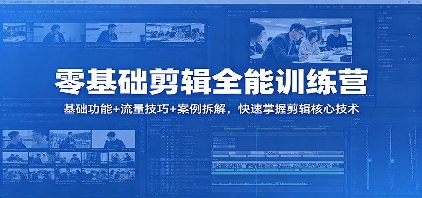 零基础剪辑全能训练营：基础功能+流量技巧+案例拆解，快速掌握剪辑核心技术-软件天堂-专注分享