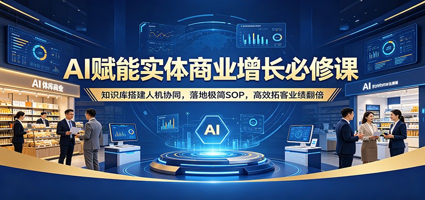 AI赋能实体商业增长必修课：知识库搭建人机协同，落地极简SOP，高效拓客业绩翻倍-软件天堂-专注分享