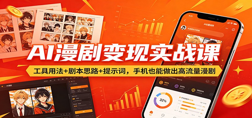 AI漫剧变现实战课：工具用法+剧本思路+提示词，手机也能做出高流量漫剧-软件天堂-专注分享