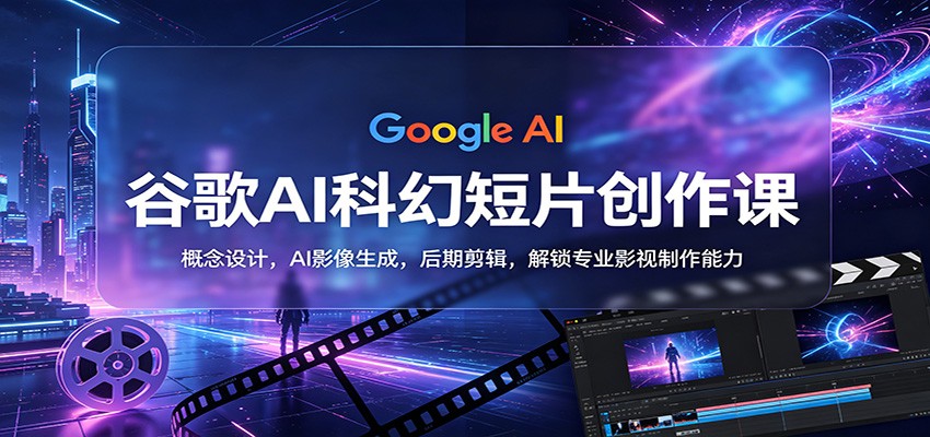 谷歌AI科幻短片创作课：概念设计，AI影像生成，后期剪辑，解锁专业影视制作能力-软件天堂-专注分享