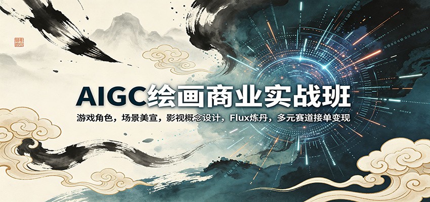 AIGC绘画商业实战班：游戏角色，场景美宣，影视概念设计，Flux炼丹，多元赛道接单变现-软件天堂-专注分享