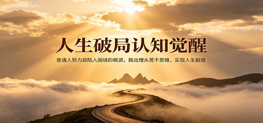 人生破局认知觉醒，普通人努力却陷入困境的根源，跳出埋头苦干思维，实现人生翻盘-软件天堂-专注分享