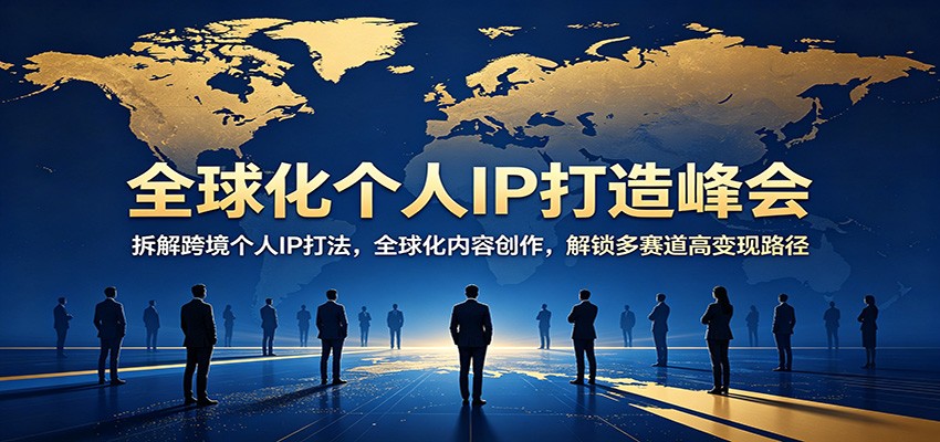 全球化个人IP打造峰会：拆解跨境个人IP打法，全球化内容创作，解锁多赛道高变现路径-软件天堂-专注分享