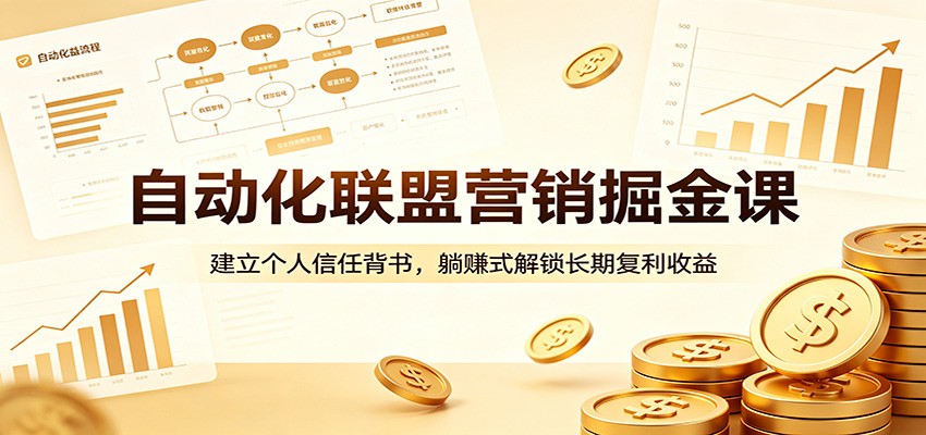 自动化联盟营销掘金课：建立个人信任背书，躺赚式解锁长期复利收益-软件天堂-专注分享