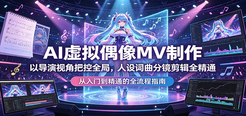 AI虚拟偶像MV制作：以导演视角把控全局，人设词曲分镜剪辑全精通-软件天堂-专注分享