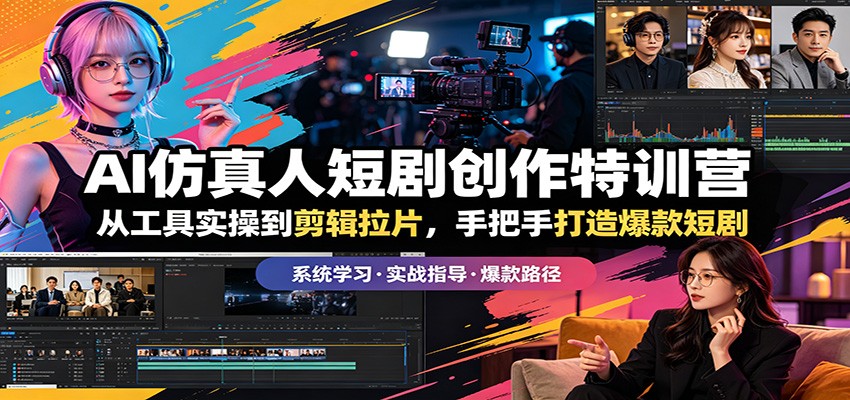 AI仿真人短剧创作特训营：从工具实操到剪辑拉片，手把手打造爆款短剧-软件天堂-专注分享
