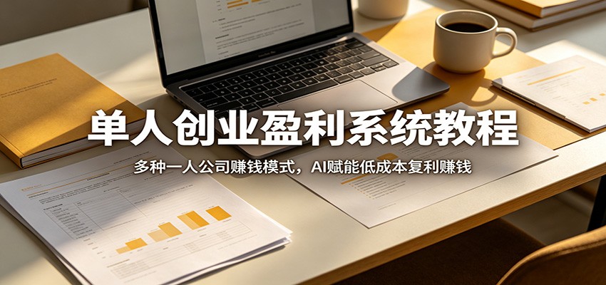 单人创业盈利系统教程：多种一人公司赚钱模式，AI赋能低成本复利赚钱-软件天堂-专注分享