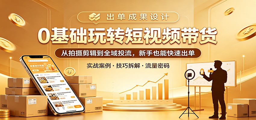 0基础玩转短视频带货：从拍摄剪辑到全域投流，新手也能快速出单-软件天堂-专注分享