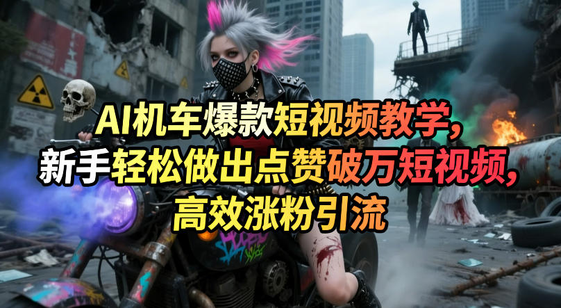 AI机车爆款短视频教学，新手轻松做出点赞破万短视频，高效涨粉引流-软件天堂-专注分享