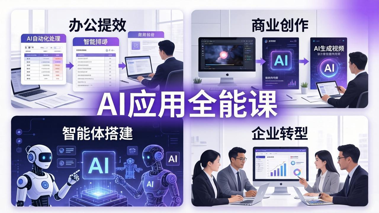 AIGC 应用全能课：办公提效、商业创作、智能体搭建、企业转型，一站式学会AI应用-软件天堂-专注分享