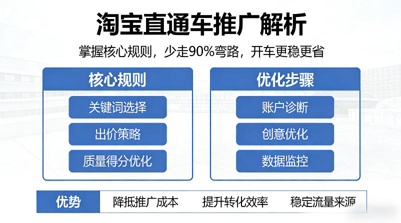 淘宝直通车推广解析，掌握核心规则，少走90%弯路，开车更稳更省-软件天堂-专注分享