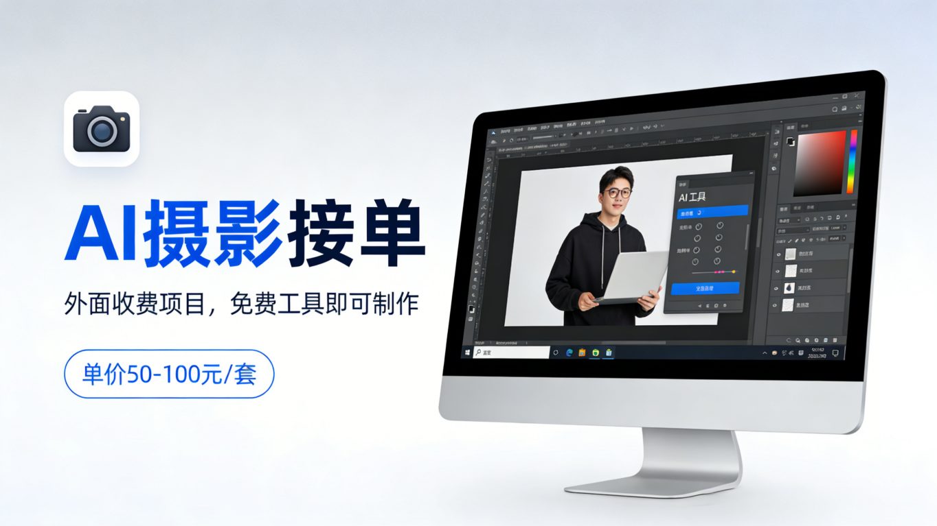 外面收费项目，AI摄影接单，免费工具就可以做，单价50-100一套-软件天堂-专注分享