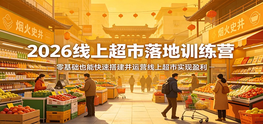 2026线上超市落地训练营，零基础也能快速搭建并运营线上超市实现盈利-软件天堂-专注分享