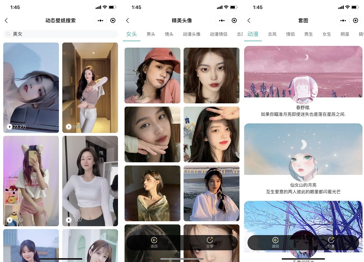 好看UI云开发壁纸小程序模板-软件天堂-专注分享