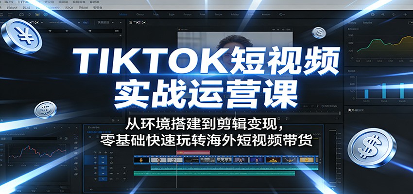 TIKTOK短视频实战运营课：从环境搭建到剪辑变现，零基础快速玩转海外短视频带货-软件天堂-专注分享
