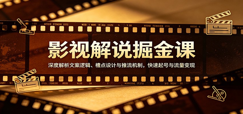 影视解说掘金课：深度解析文案逻辑、槽点设计与推流机制，快速起号与流量变现-软件天堂-专注分享